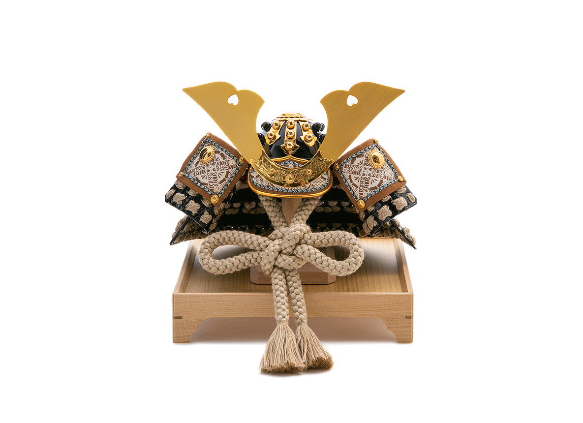 一閑張 茶裾濃縅の兜 5分の1