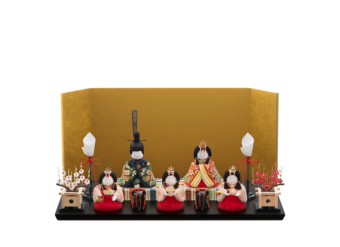 桃山雛 本金箔蒔絵 五人飾り