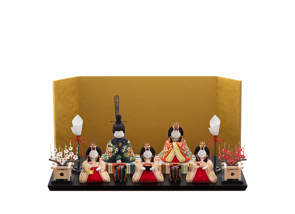 桃山雛 本金箔蒔絵 五人飾り