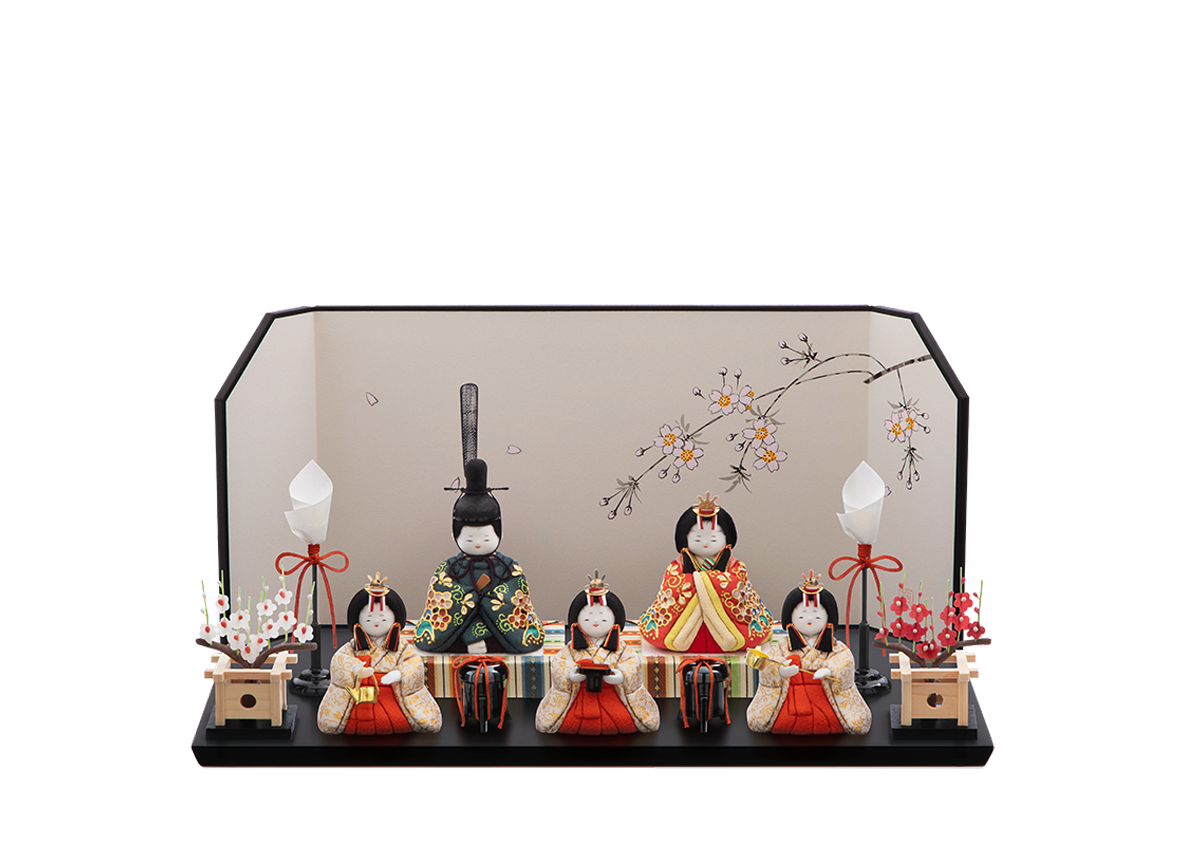 桃山雛 本金箔蒔絵 五人飾り