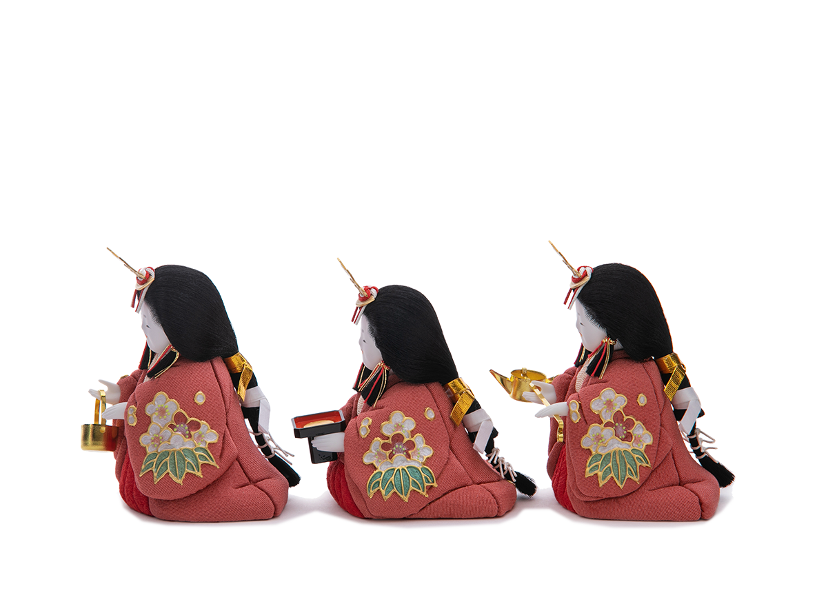 三人官女 本金箔蒔絵 | 五色 雛人形・五月人形の原孝洲