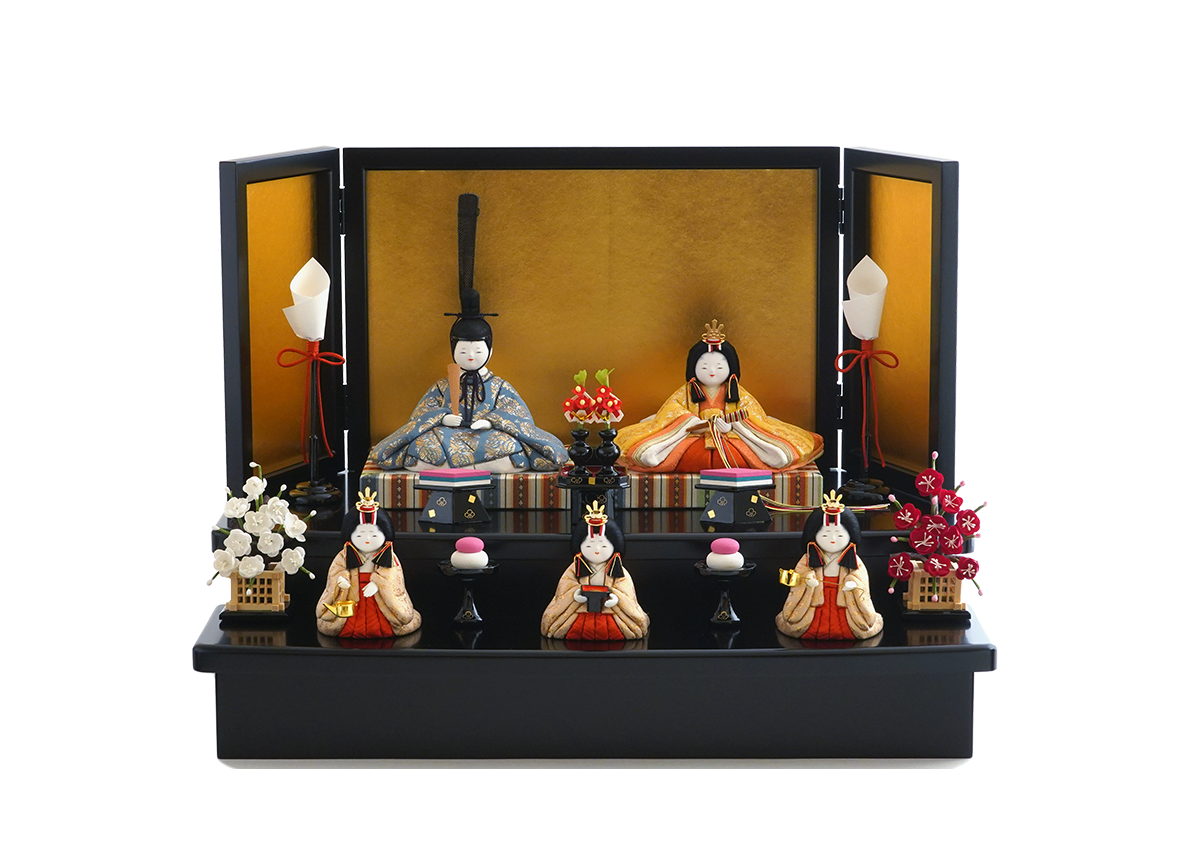 幸福雛 五人飾り 龍村裂