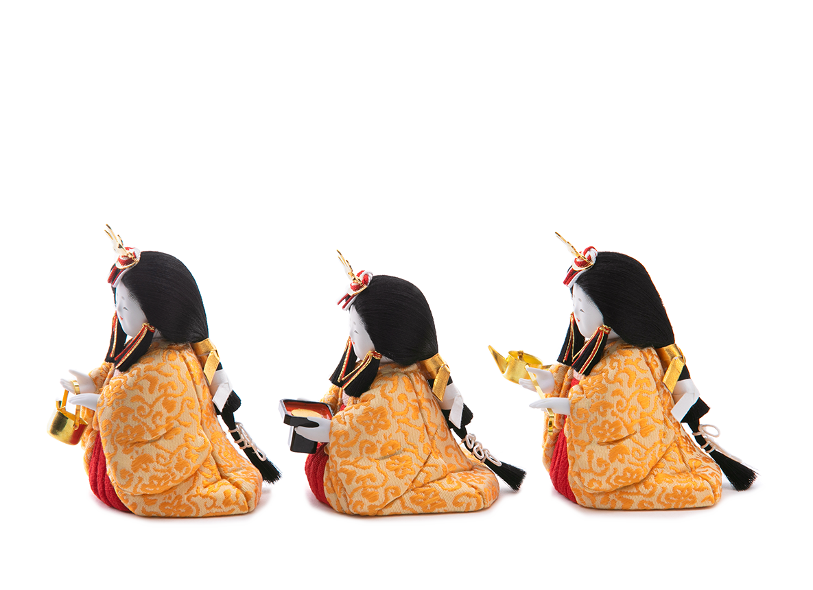 三人官女 | 五色 雛人形・五月人形の原孝洲 三人官女 | 五色 雛人形・五月人形の原孝洲