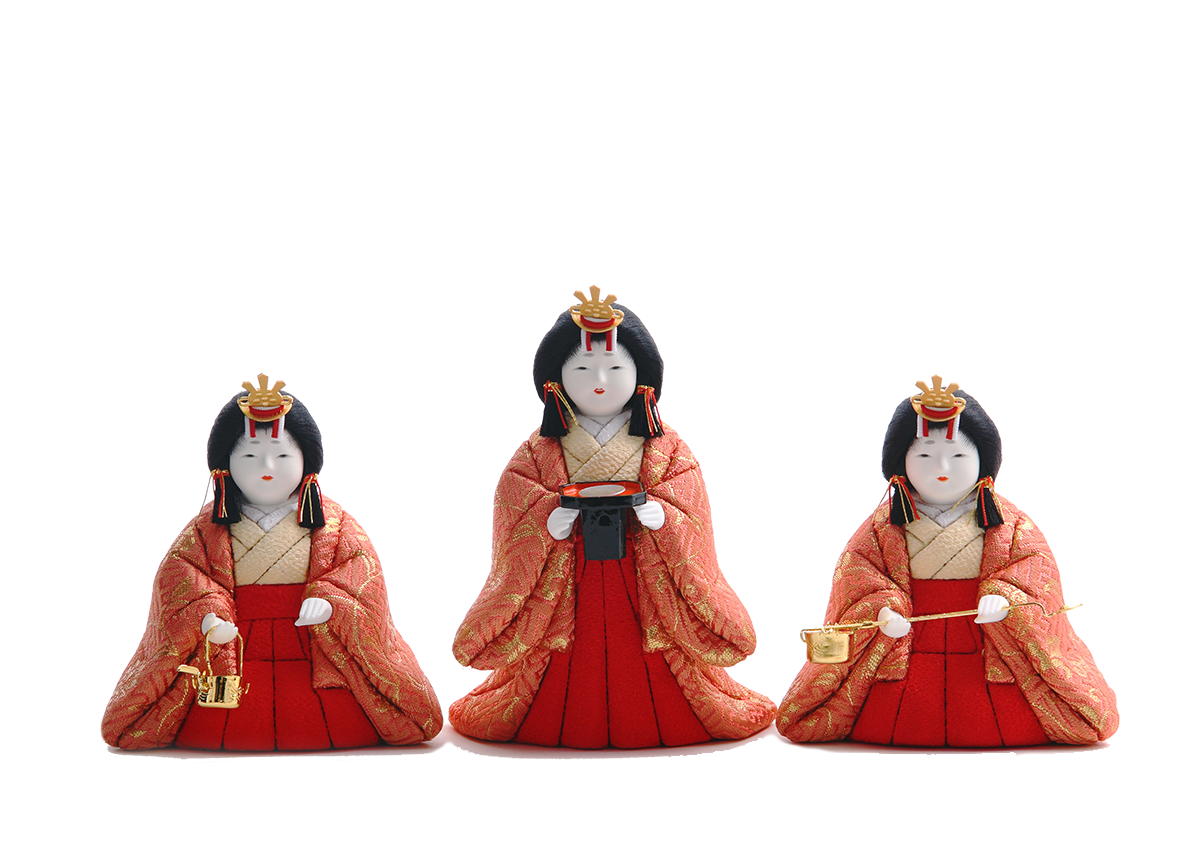 三人官女 | 五色 雛人形・五月人形の原孝洲 三人官女 | 五色 雛人形・五月人形の原孝洲