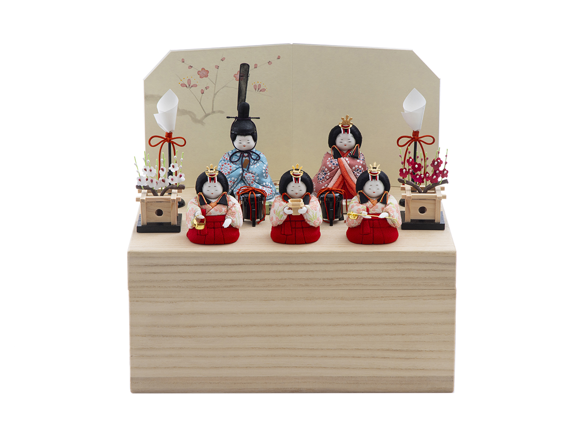 桃山雛 五人飾り 収納箱入り