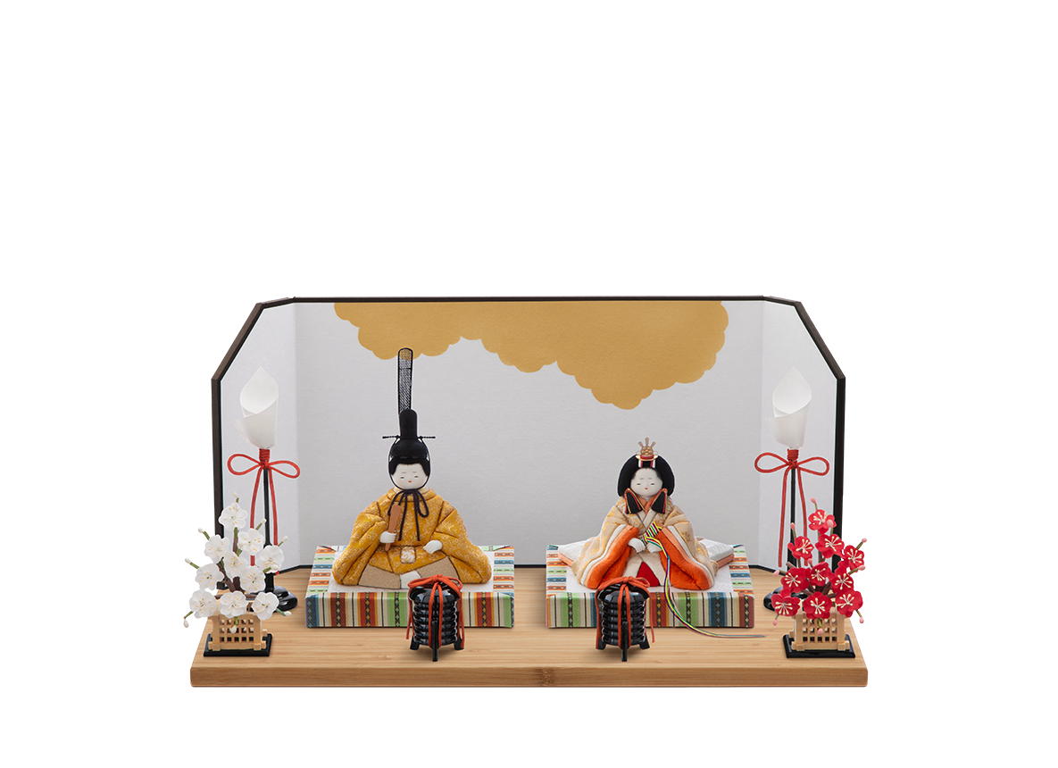 原孝洲　春花雛 東雛 花・燭台付きセット | 五色 雛人形・五月人形の原孝洲