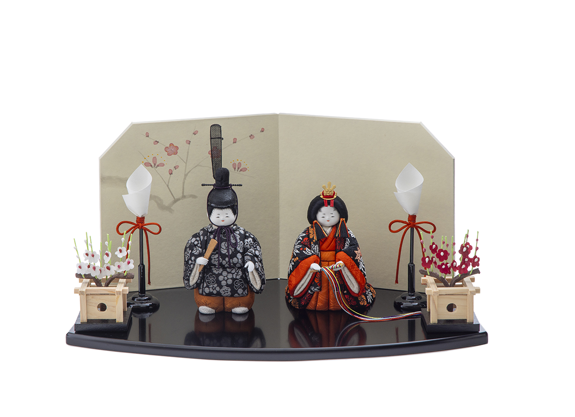 春日雛 花・燭台付きセット