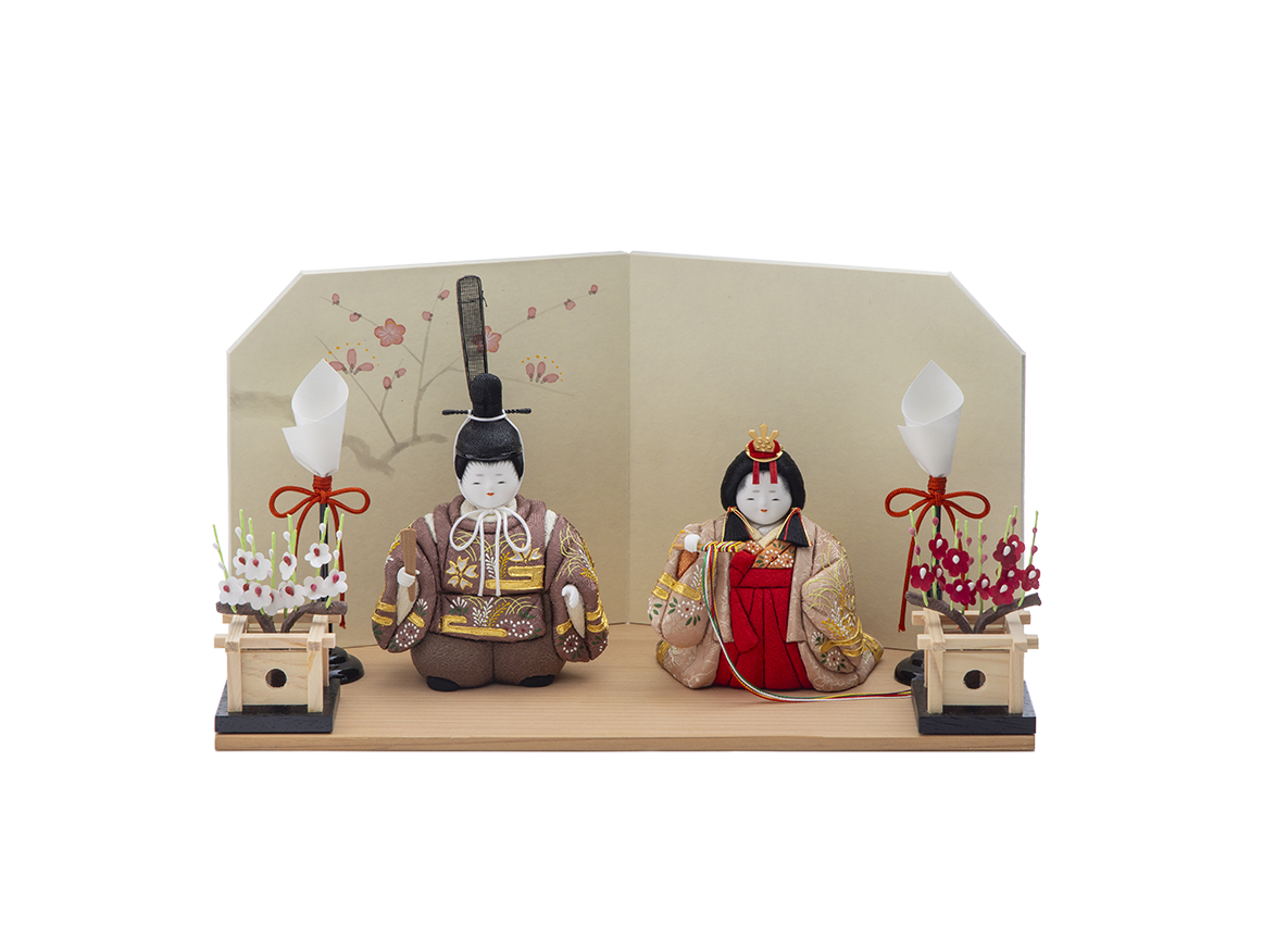 千歳雛 本金箔蒔絵 花・燭台付きセット