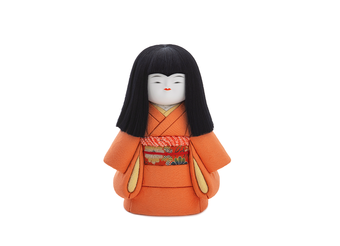 市松人形(衣装:オレンジ色) | 五色 雛人形・五月人形の原孝洲 市松人形(衣装:オレンジ色) | 五色 雛人形・五月人形の原孝洲