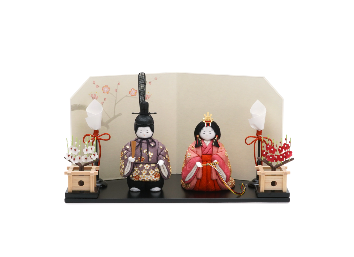 春日雛 花・燭台付きセット