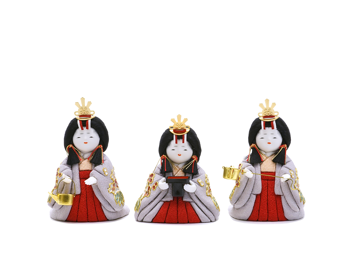 三人官女 本金箔蒔絵