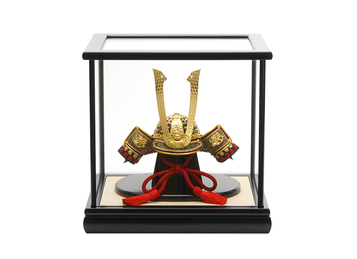 ガラスケース飾り 紺兜