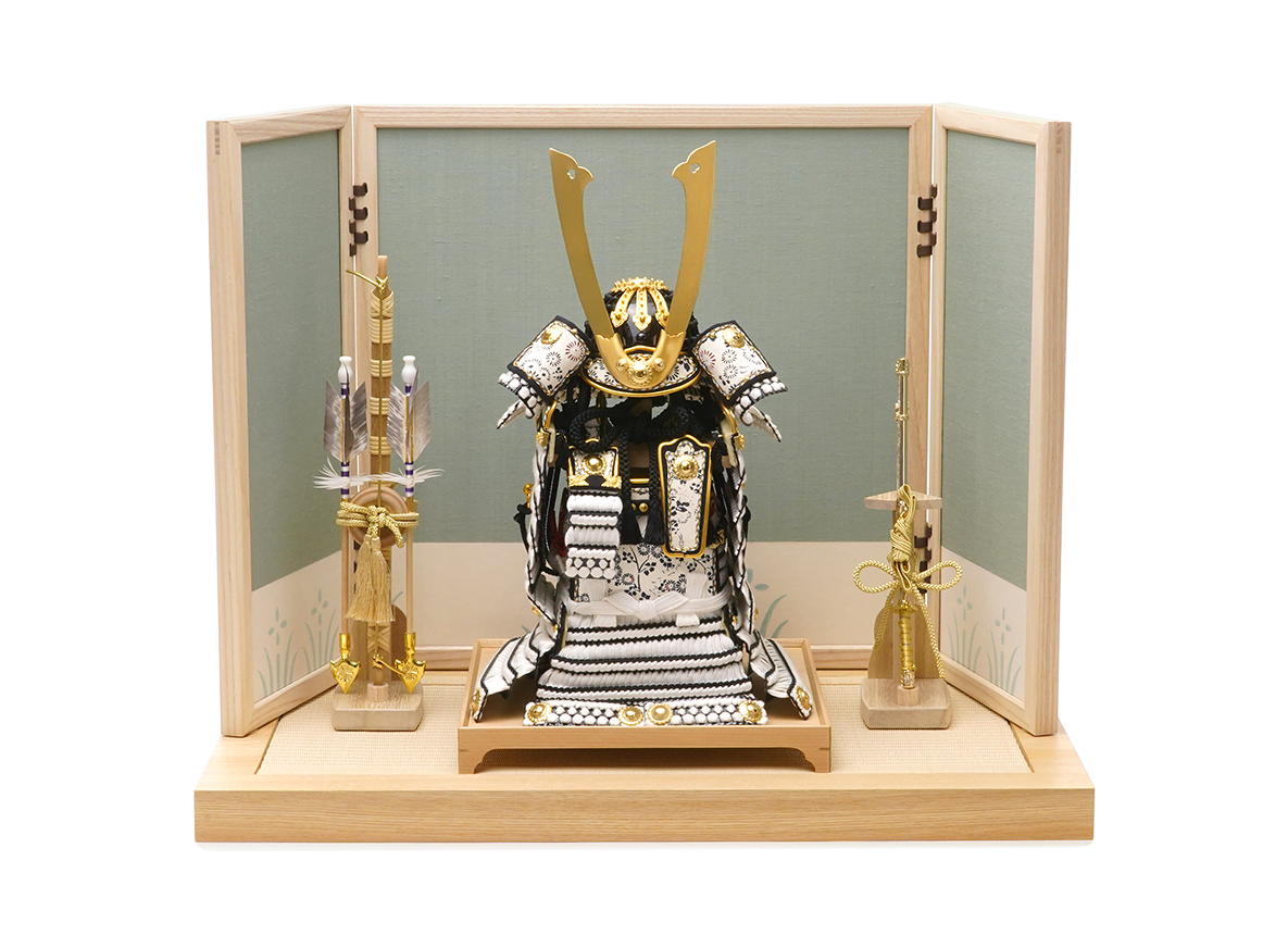 奉納鎧 5分の1　白木屏風セット