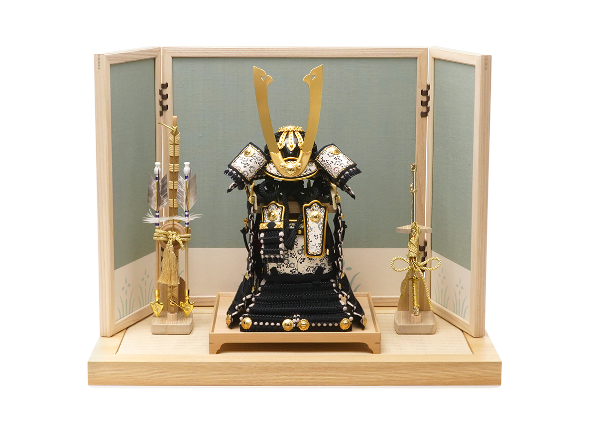 奉納鎧 5分の1　白木屏風セット