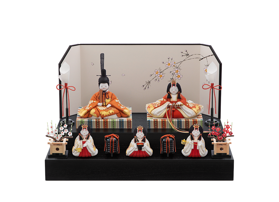 幸福雛 本金箔蒔絵 段飾り