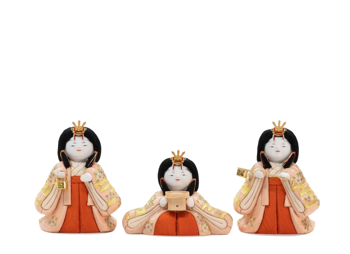 三人官女 本金箔蒔絵(吉野雛蒔絵用)