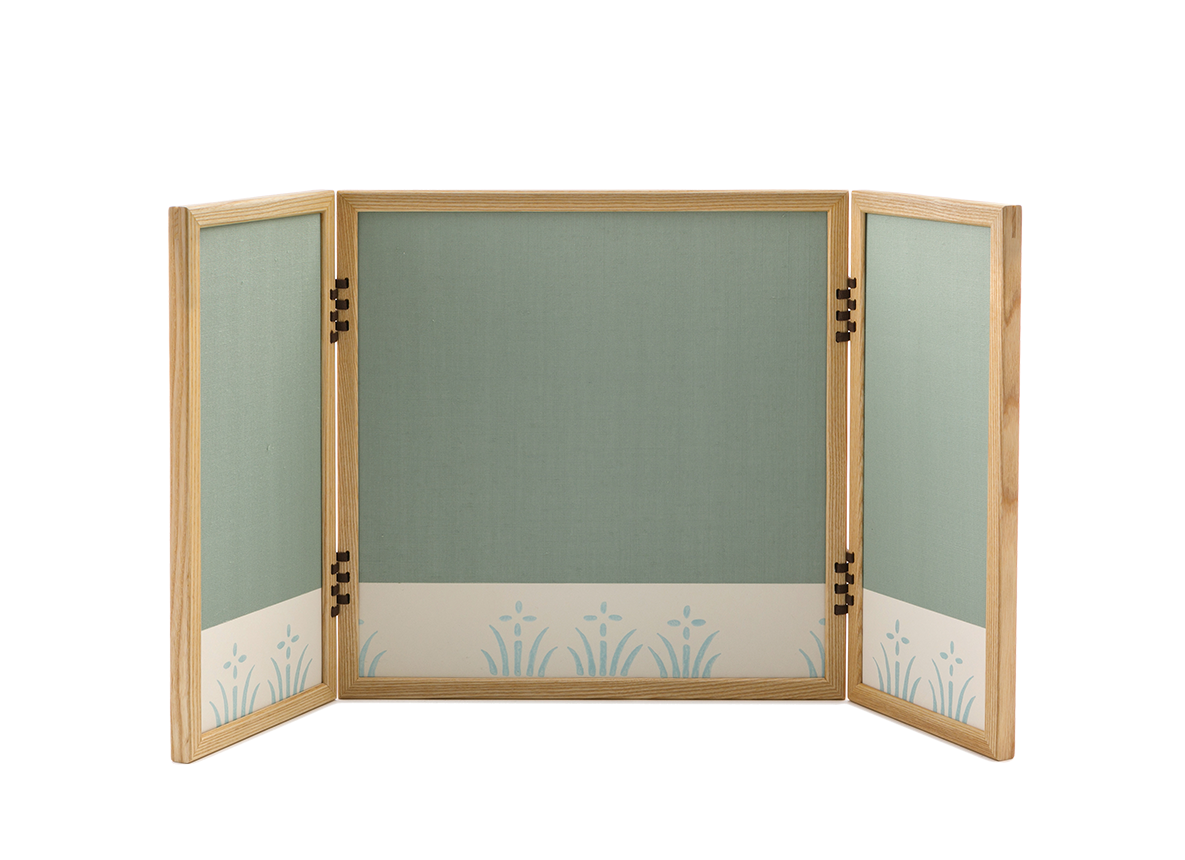 屏風 白木枠菖蒲12号 (杉櫃飾りシリーズ用)