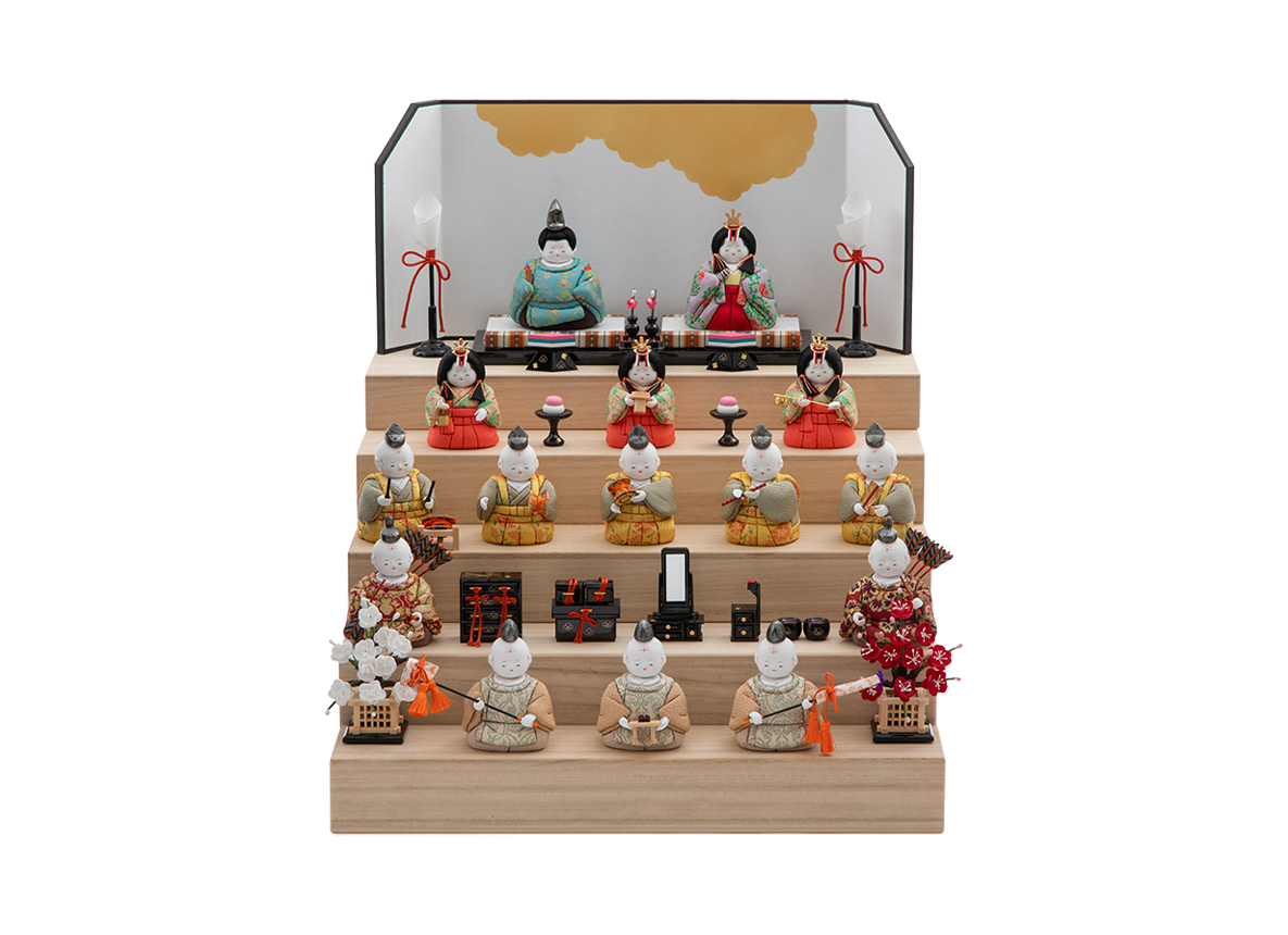 敬愛雛 龍村裂 箱段飾り