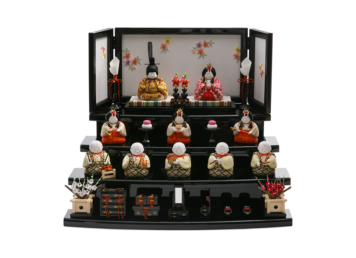 めぐみ雛  黒塗段飾り