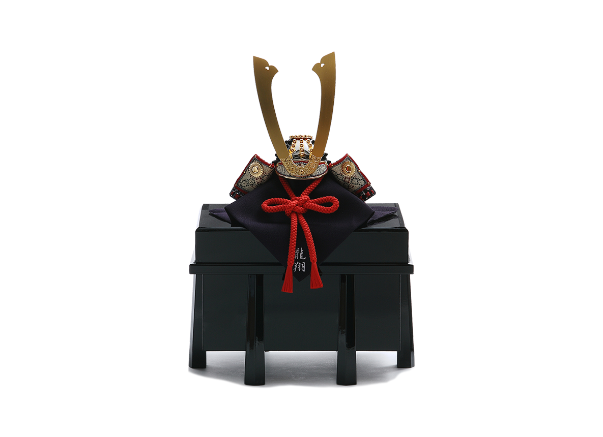 一閑張 紺地小桜糸の兜 4分の1