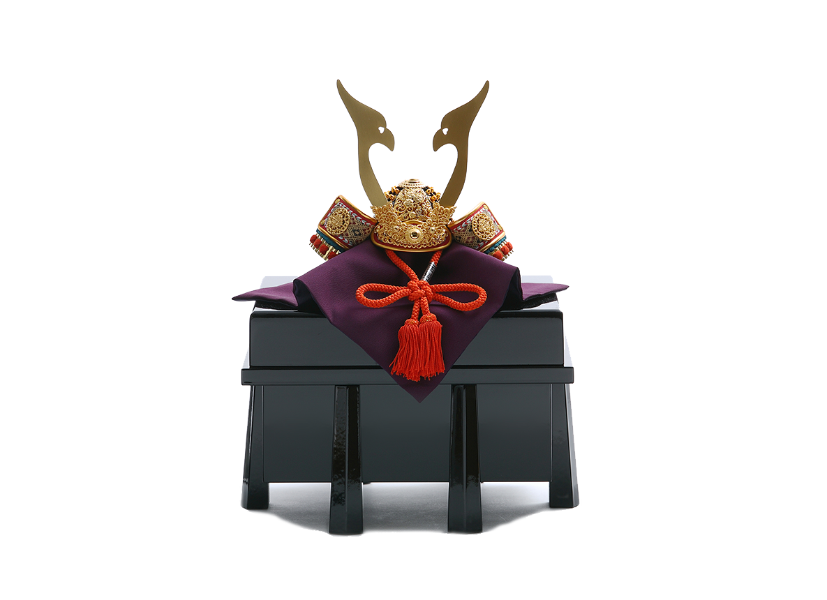 泰斗 総裏白檀塗 縹糸沢瀉縅の兜 5号